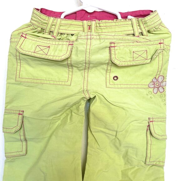 Pumpkin Patch pants Size 4 Khaki Green Pink Flowers Embroidery Easter Spring - Picture 6 of 12